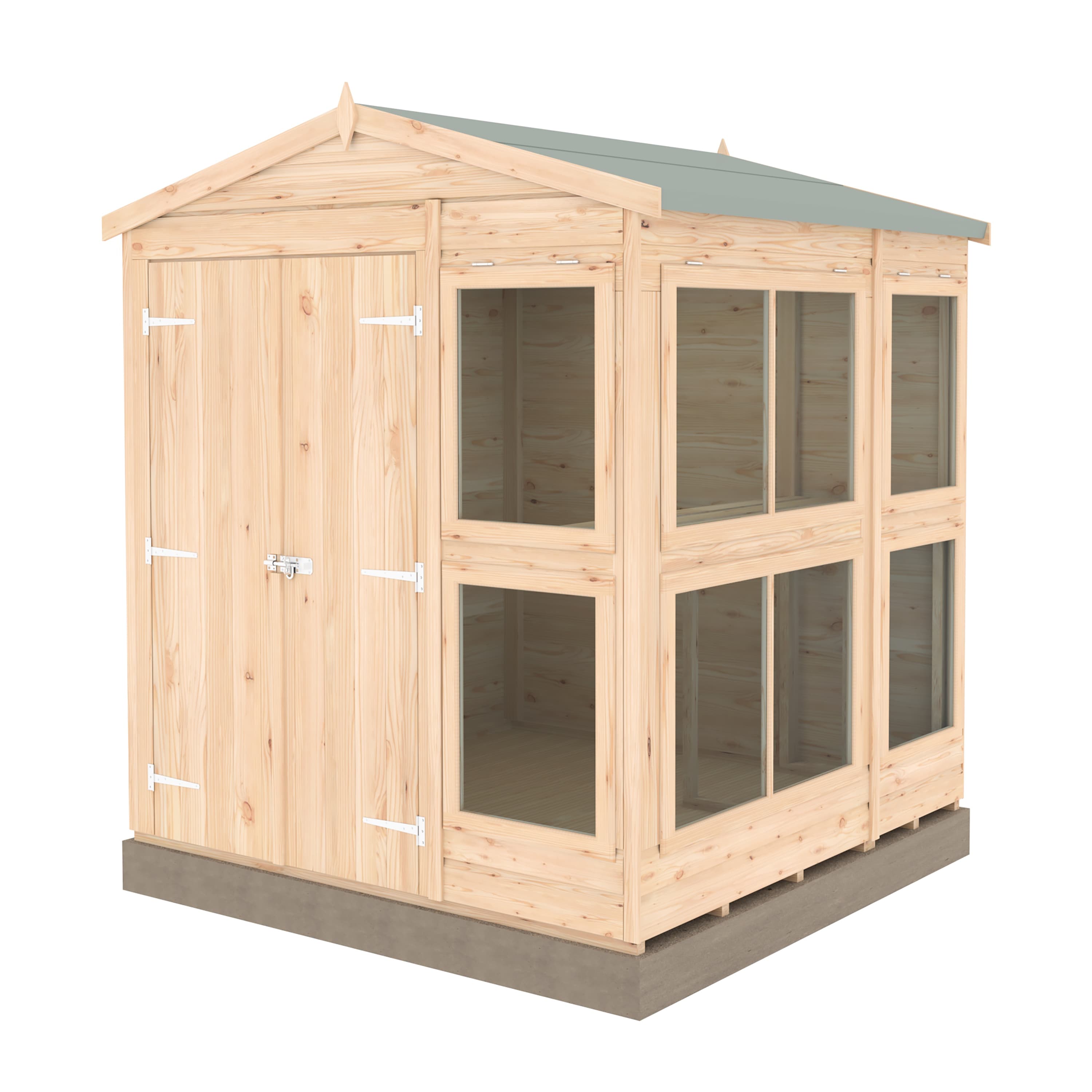 Shire 6x6 Sun Hut Garden Potting Shed with Double Doors