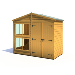 Shire 8x4 Sun Hut Small Garden Potting Shed with Double Doors