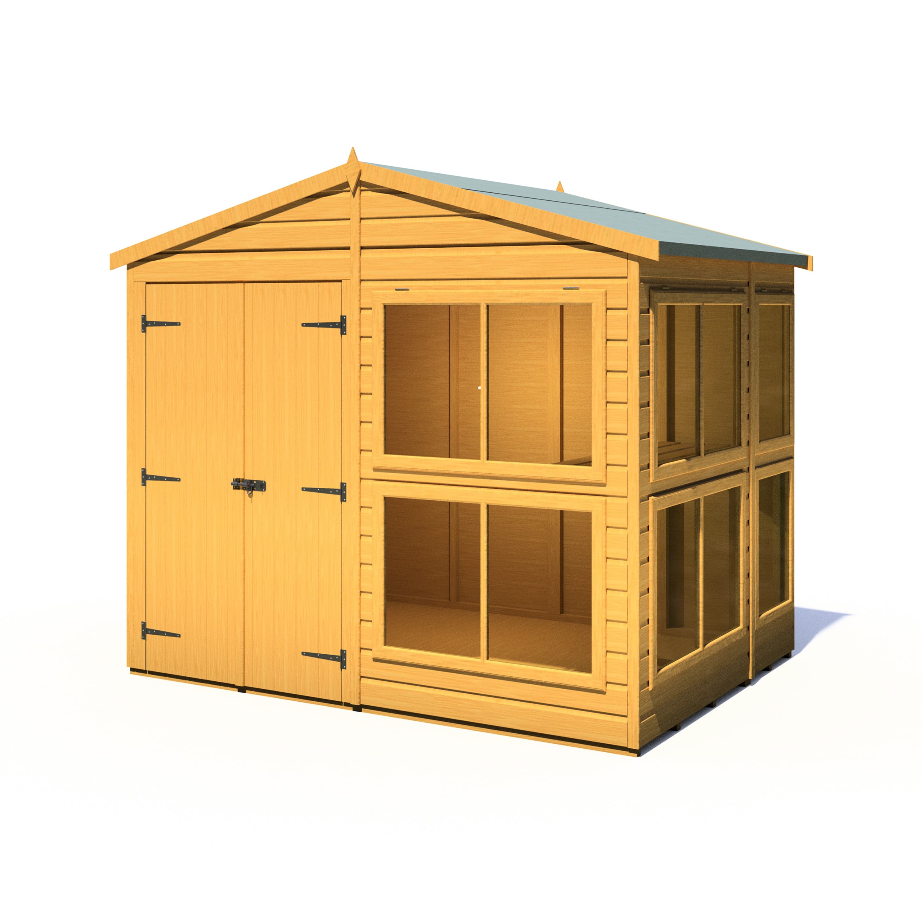 Shire 8x6 Sun Hut Garden Potting Shed with Double Doors