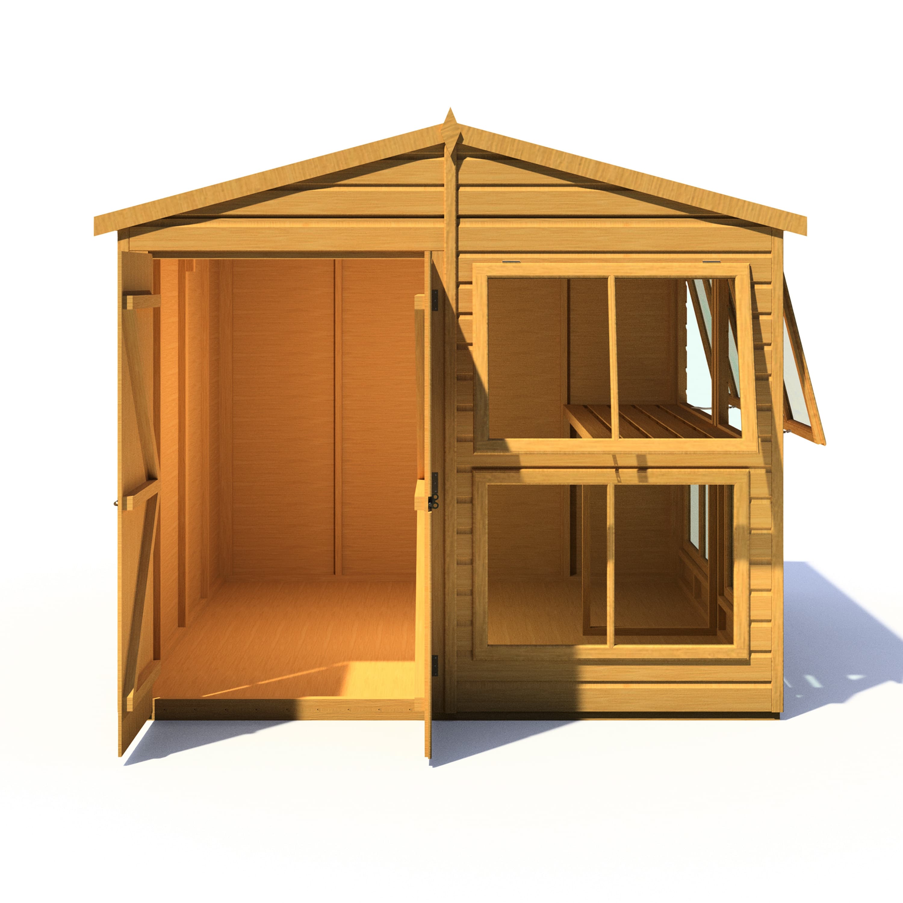 Shire 8x8 Sun Hut Garden Potting Shed with Double Doors