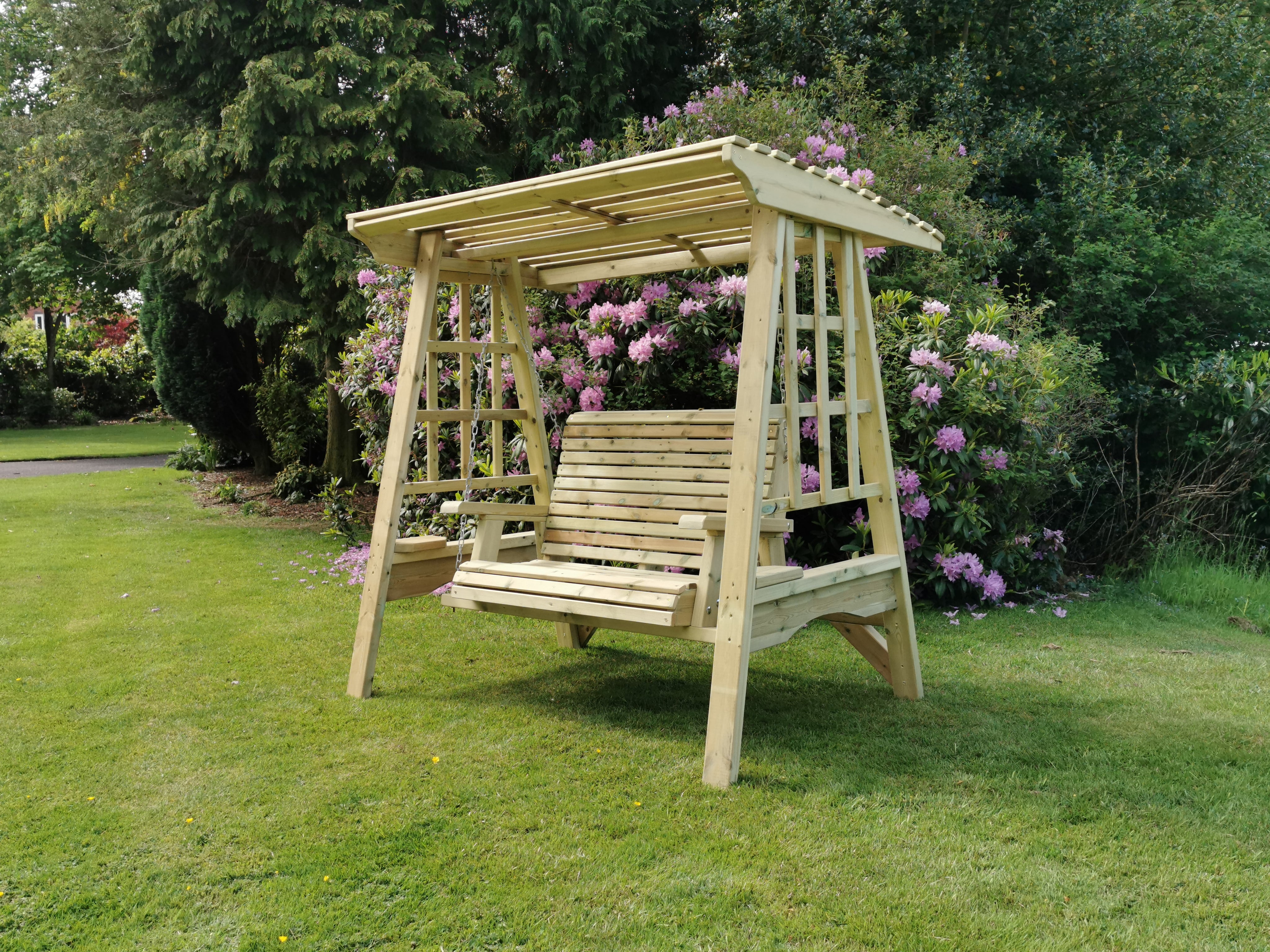 Antoinette 2 Seater Chunky Wooden Garden Swing Seat - Churnet Valley
