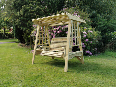 Antoinette 2 Seater Chunky Wooden Garden Swing Seat - Churnet Valley