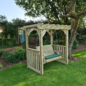 Ophelia 2 Seater Chunky Wooden Garden Swing Seat - Churnet Valley