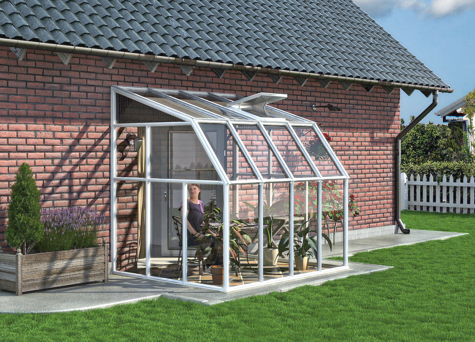 Rion 6ft x 8ft Sun Room & Patio Cover in White - Canopia by Palram