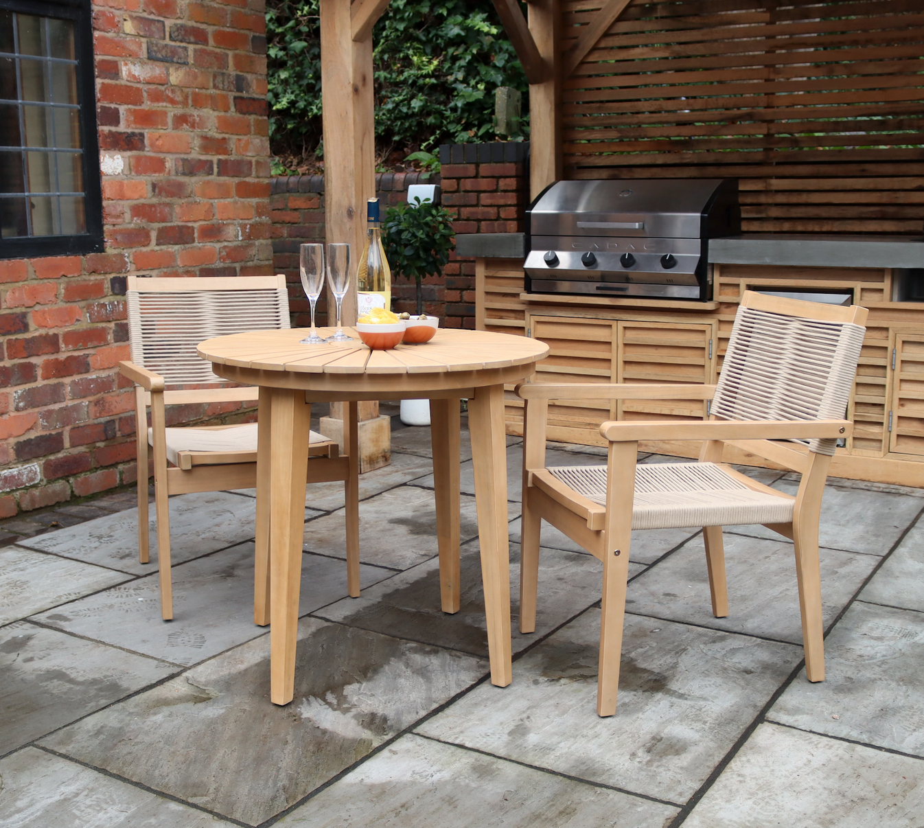Roma 80cm Round Sunray Garden Bistro Set