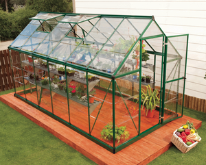 Harmony Aluminium Frame 6ft x 12ft Green Polycarbonate Greenhouse - Canopia by Palram