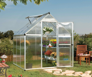 Mythos Aluminium Frame 6ft x 6ft Silver Polycarbonate Greenhouse - Canopia by Palram