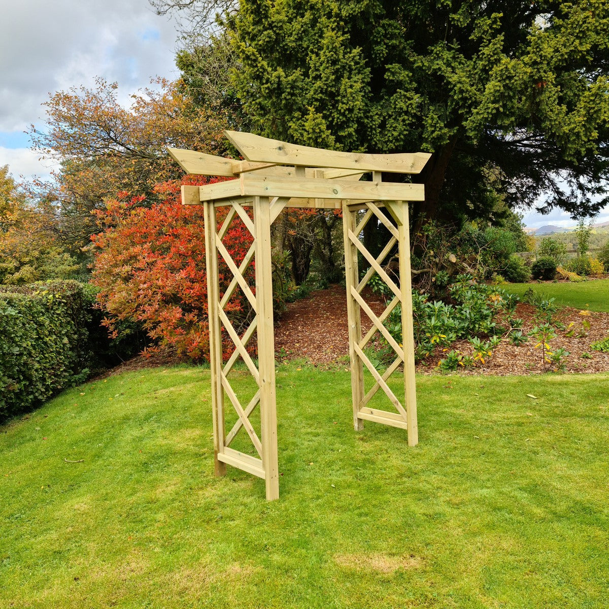 Tokyo 3ft Chunky Wooden Garden Arch - Churnet Valley