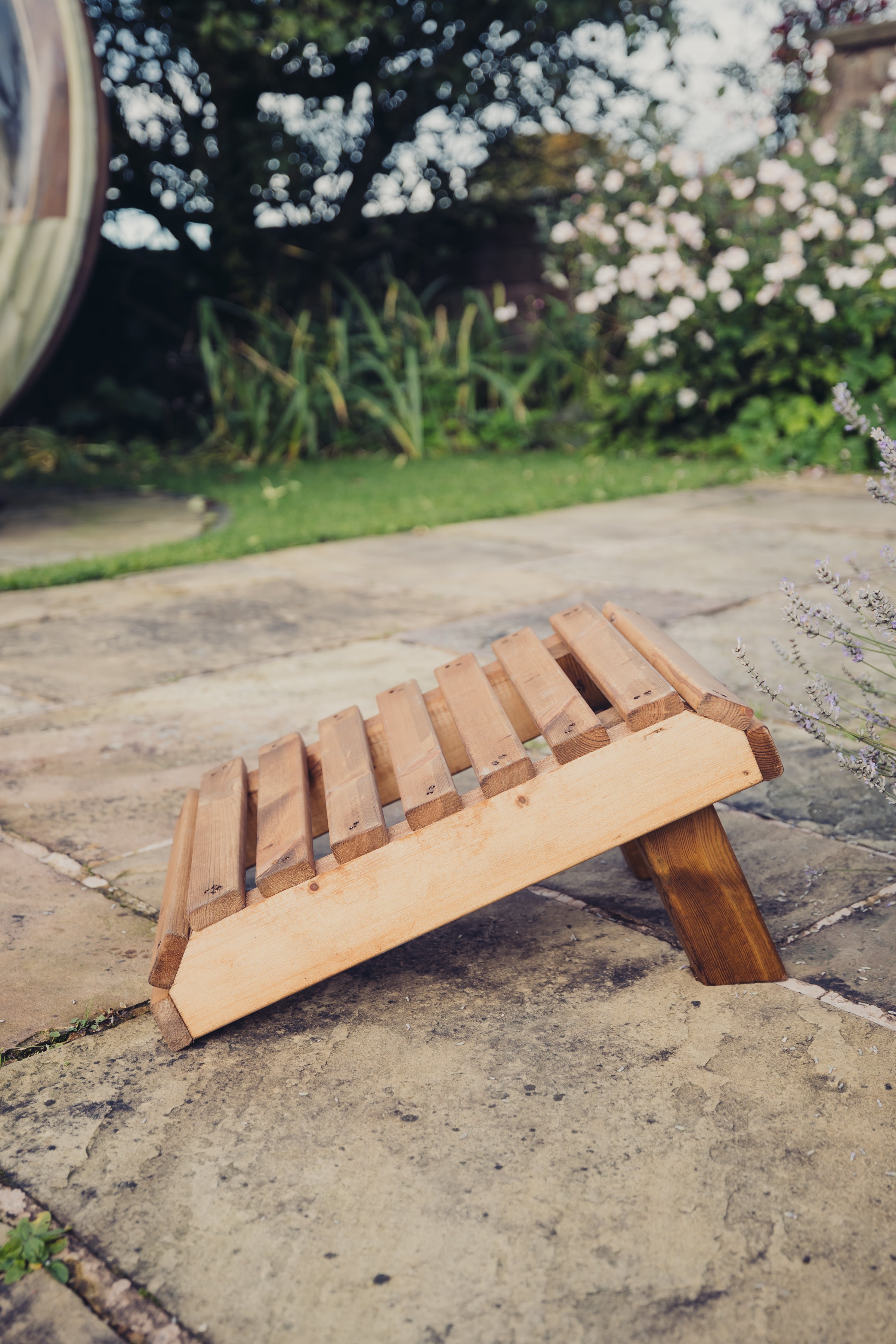 Valley Chunky Wooden Garden Footstool - Churnet Valley