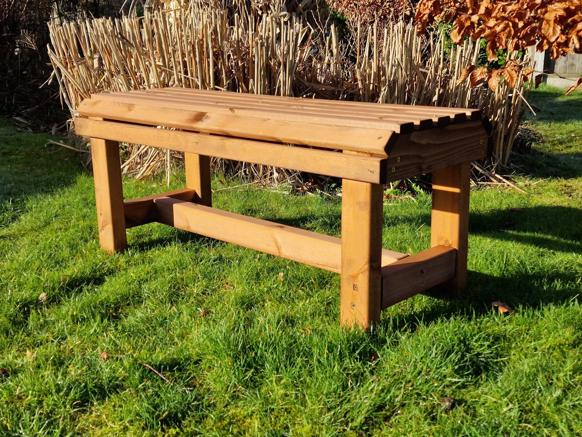 Valley Chunky Wooden Backless Garden Bench - Churnet Valley