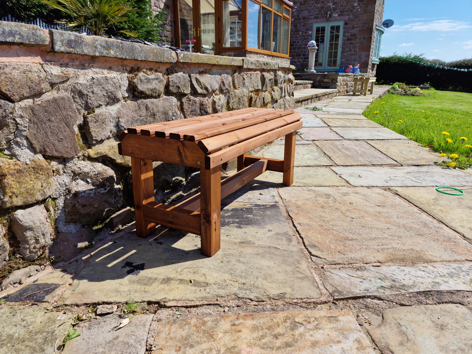 Valley Chunky Wooden Backless Garden Bench - Churnet Valley