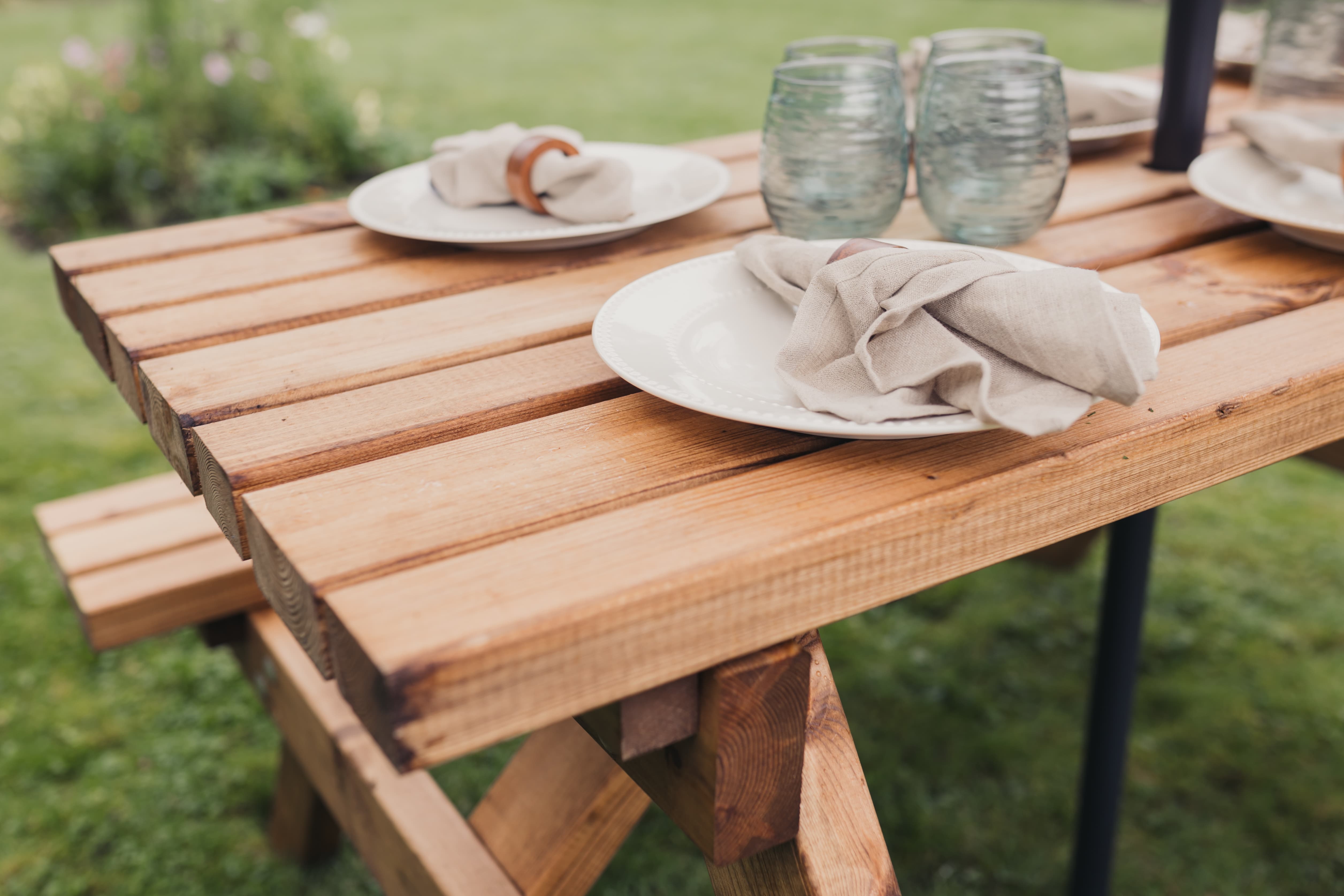 Valley Deluxe Chunky Wooden Picnic Table 150cm Length