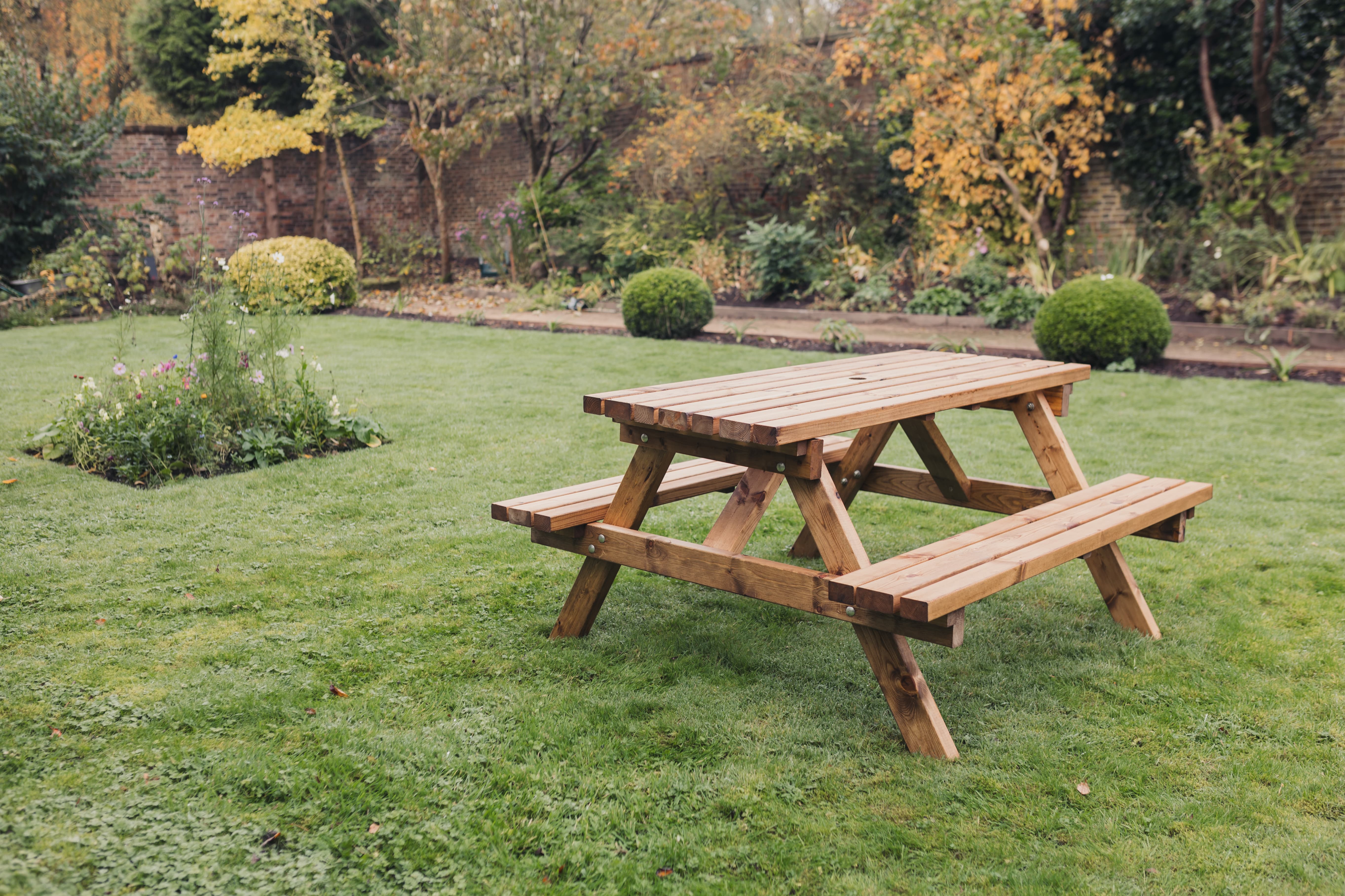 Valley Deluxe Chunky Wooden Picnic Table 150cm Length