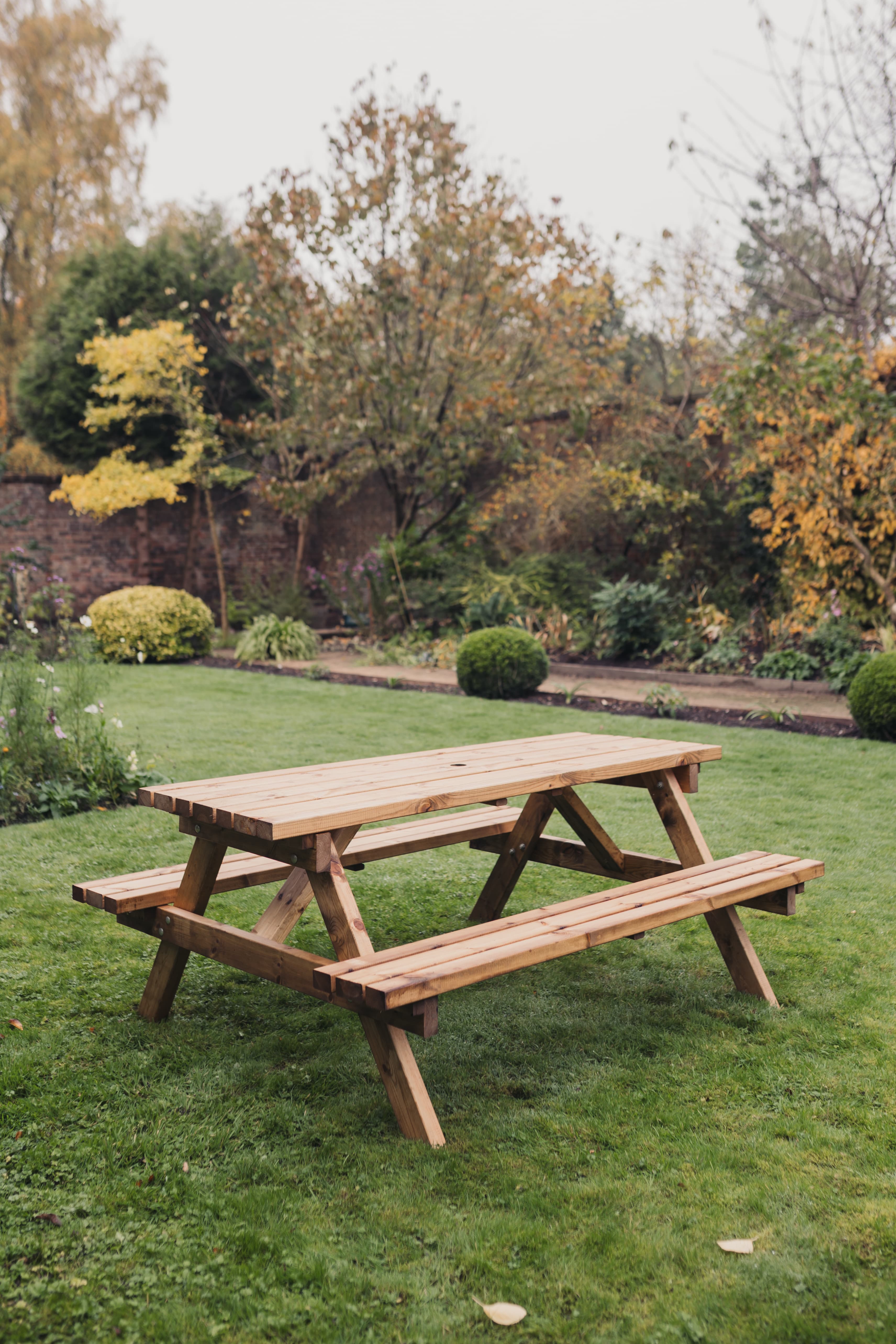 Valley Deluxe Chunky Wooden Large Picnic Table 180cm Length