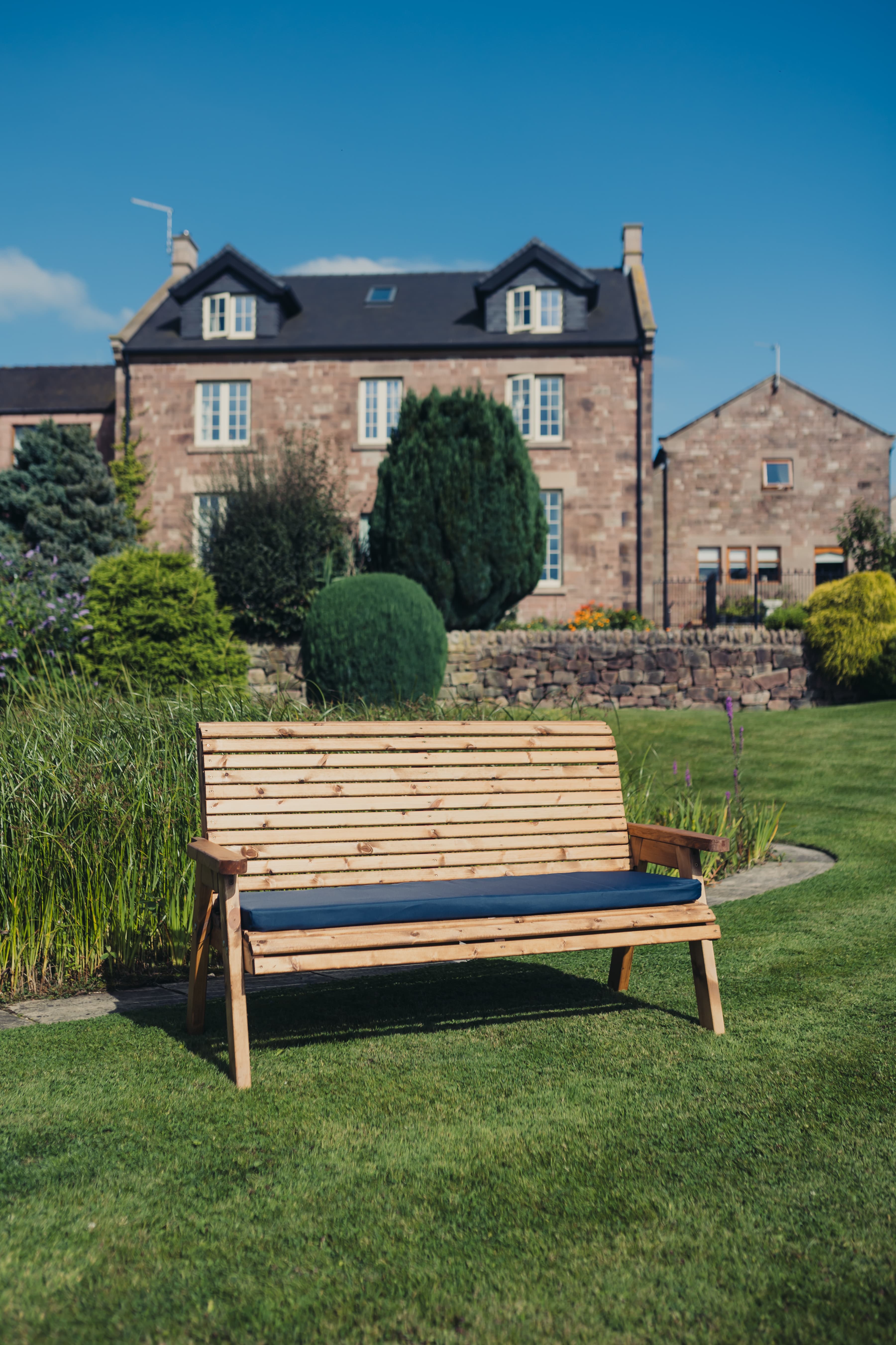 Valley 3 Seater Chunky Wooden Garden Bench - Churnet Valley