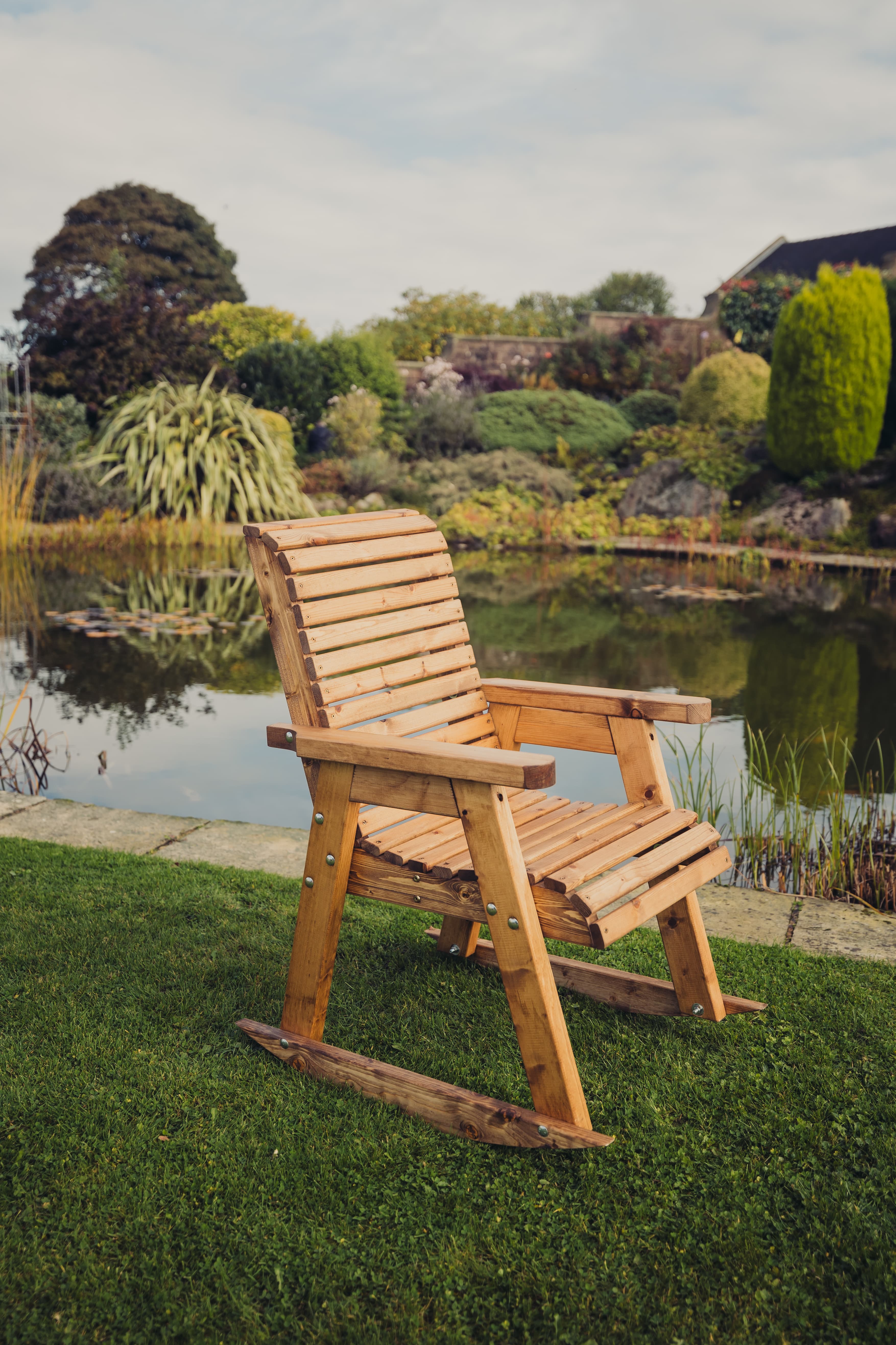 Valley Chunky Wooden Garden Rocking Chair - Churnet Valley