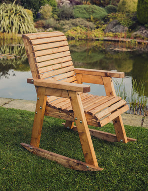 Valley Chunky Wooden Garden Rocking Chair - Churnet Valley