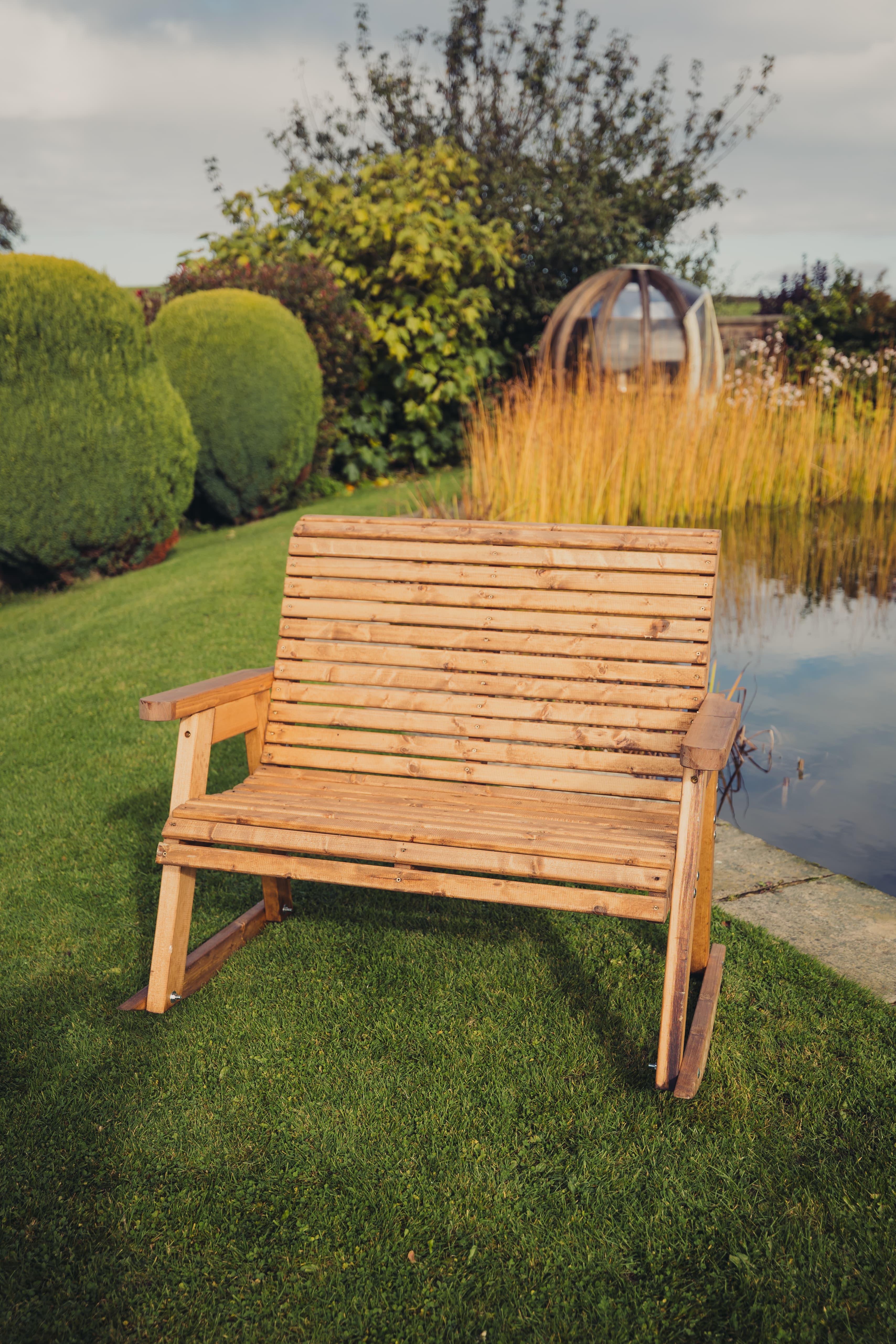 Valley Chunky Wooden Rocking Garden Bench - Churnet Valley