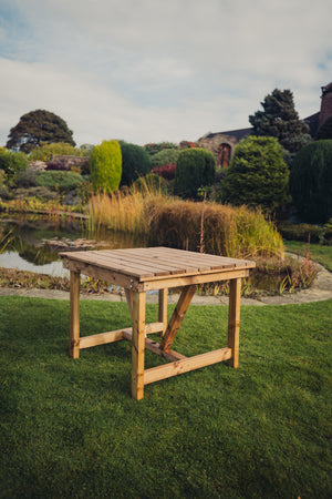 Valley 99cm Chunky Wooden Garden Dining Table - Churnet Valley