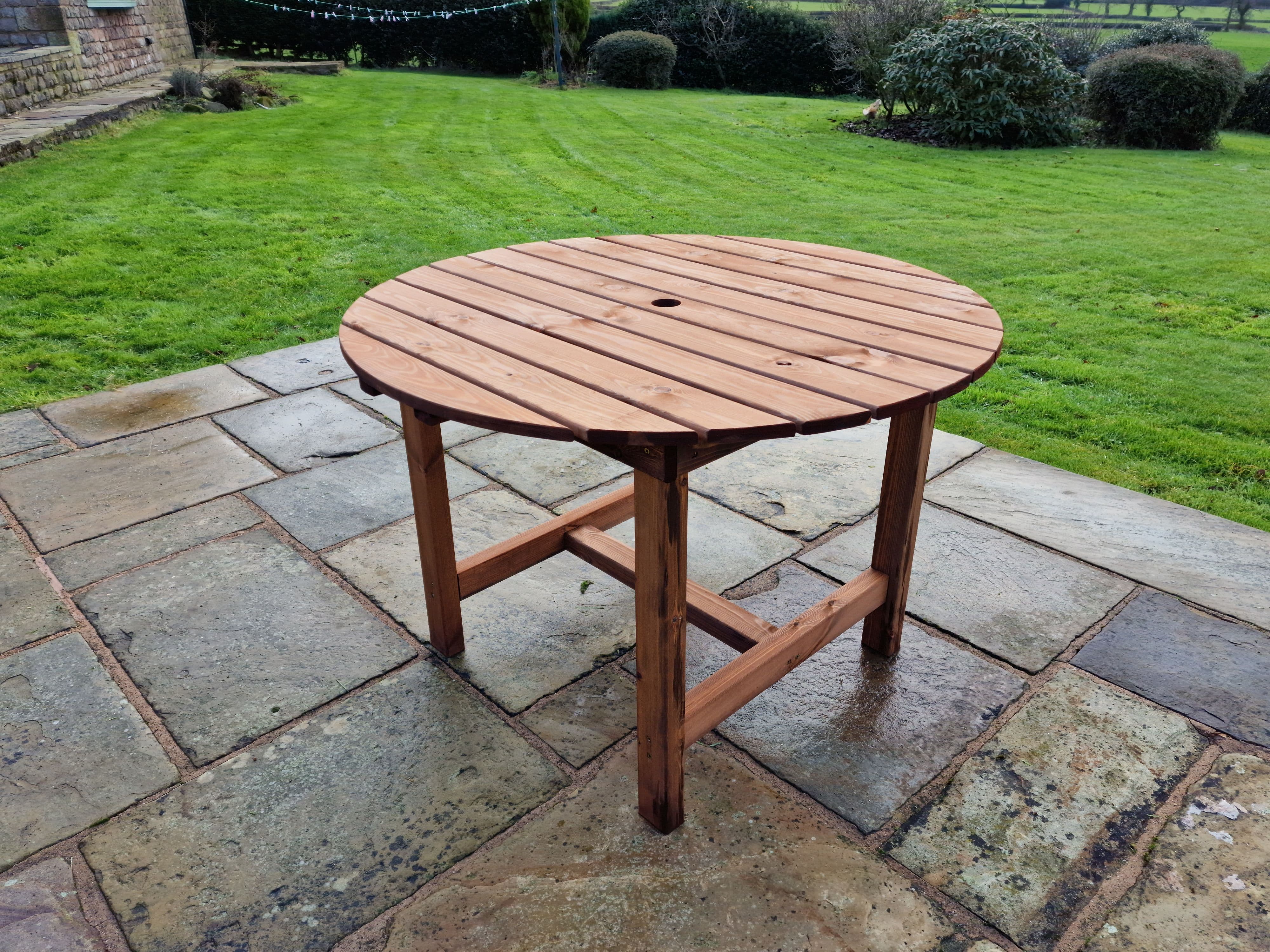 Chunky Wooden Round Dining Table - Churnet Valley