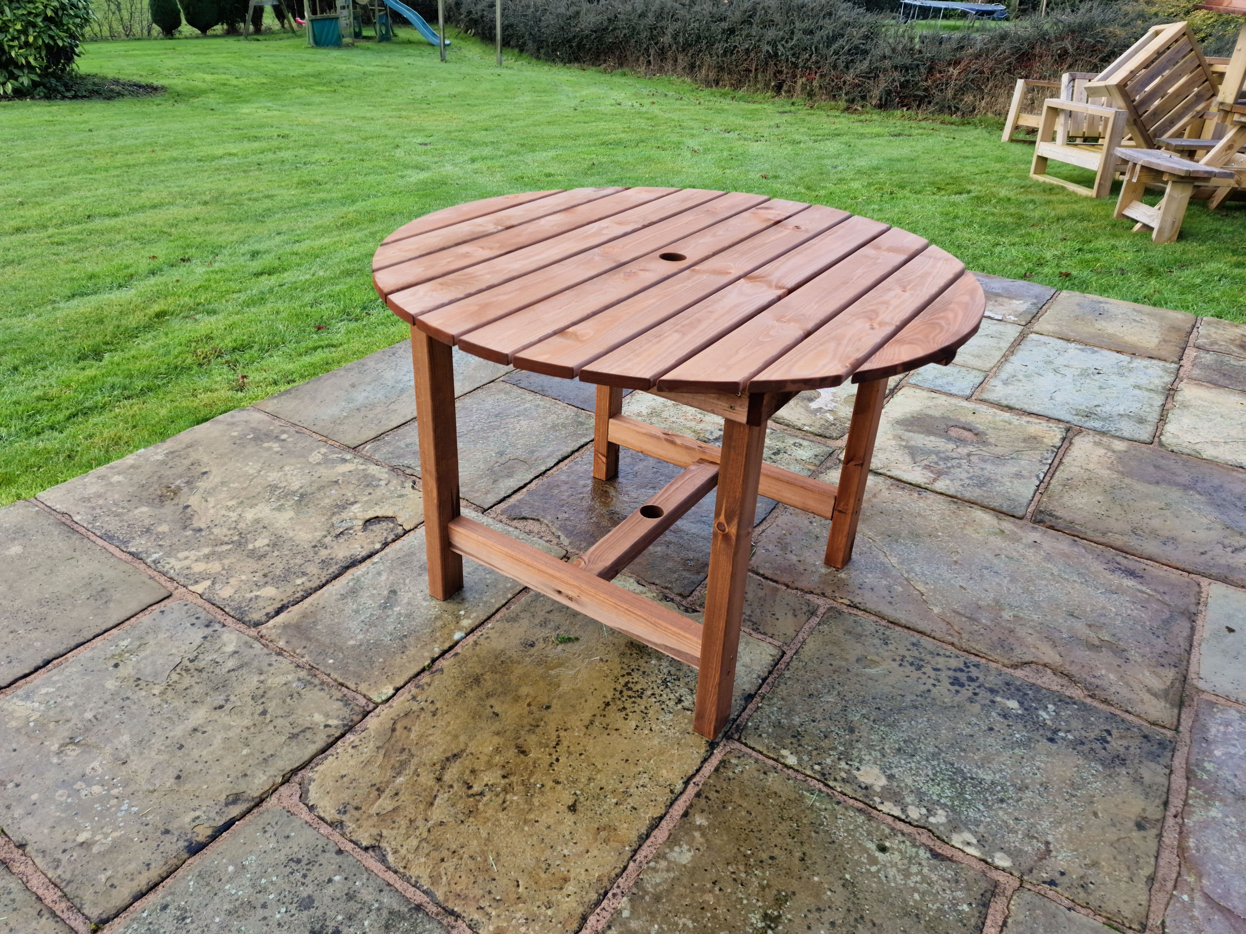 Chunky Wooden 113cm Round Dining Table - Churnet Valley