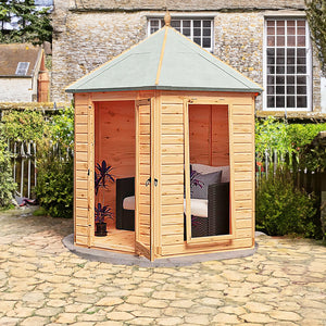 Welburn Hexagonal 8x7 Large Wooden Garden Summerhouse