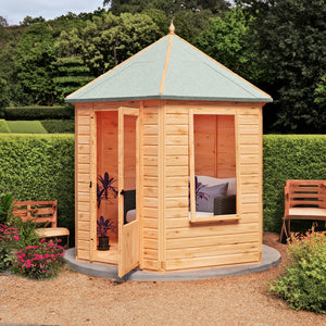 Welton Hexagonal 8x7 Large Wooden Garden Summerhouse