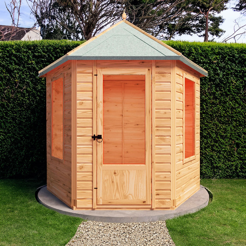 Welton Hexagonal 8x7 Large Wooden Garden Summerhouse