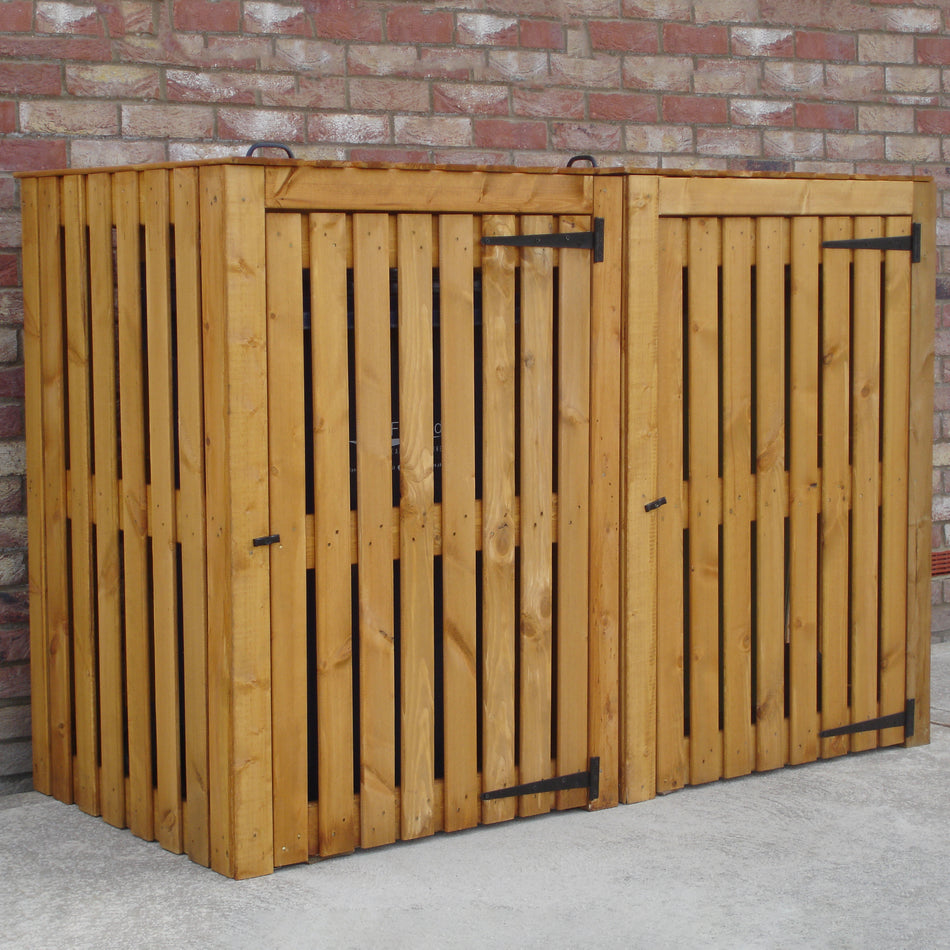 Shire Wooden Double Wheelie Bin Store