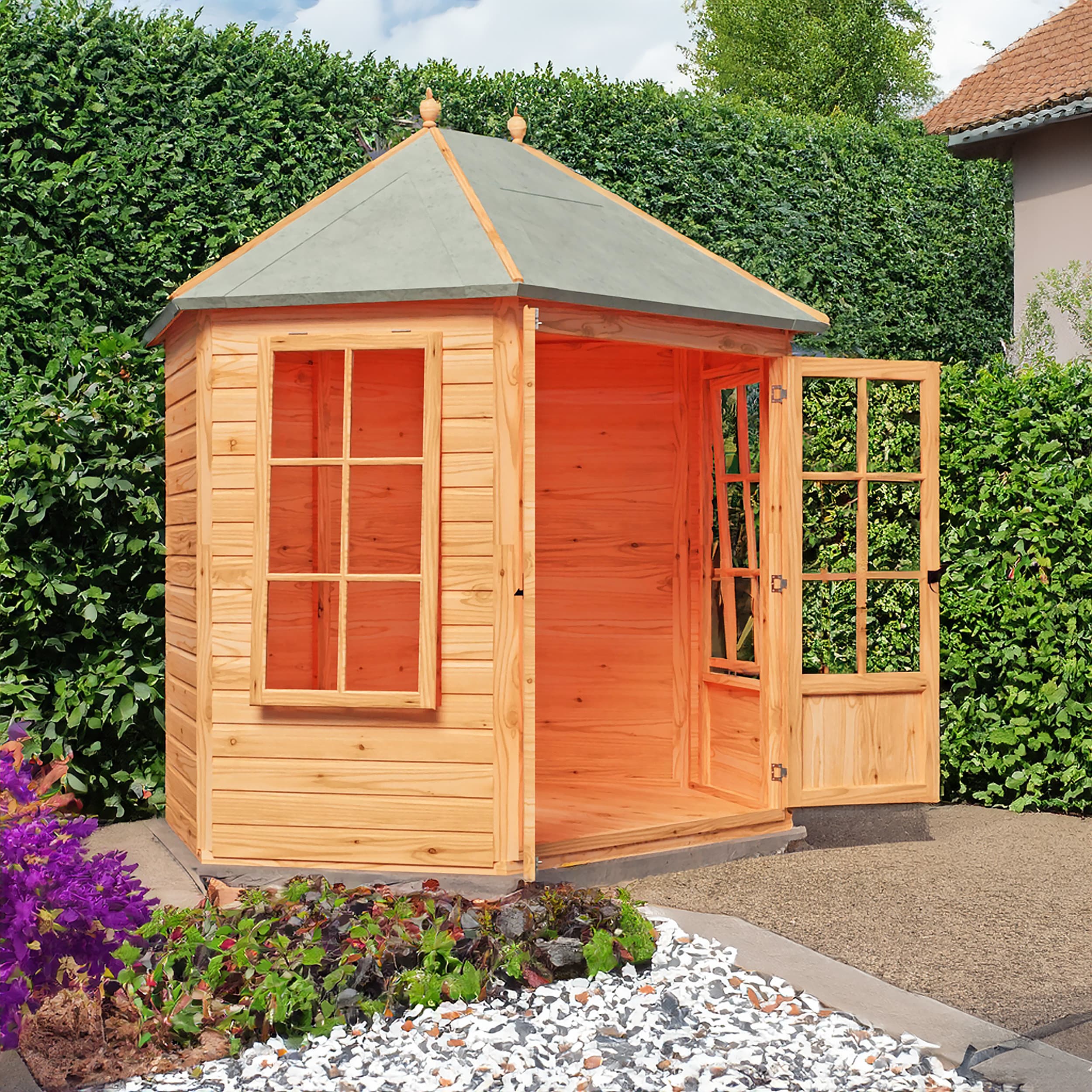 Windermere Hexagonal 8x6 Wooden Garden Summerhouse