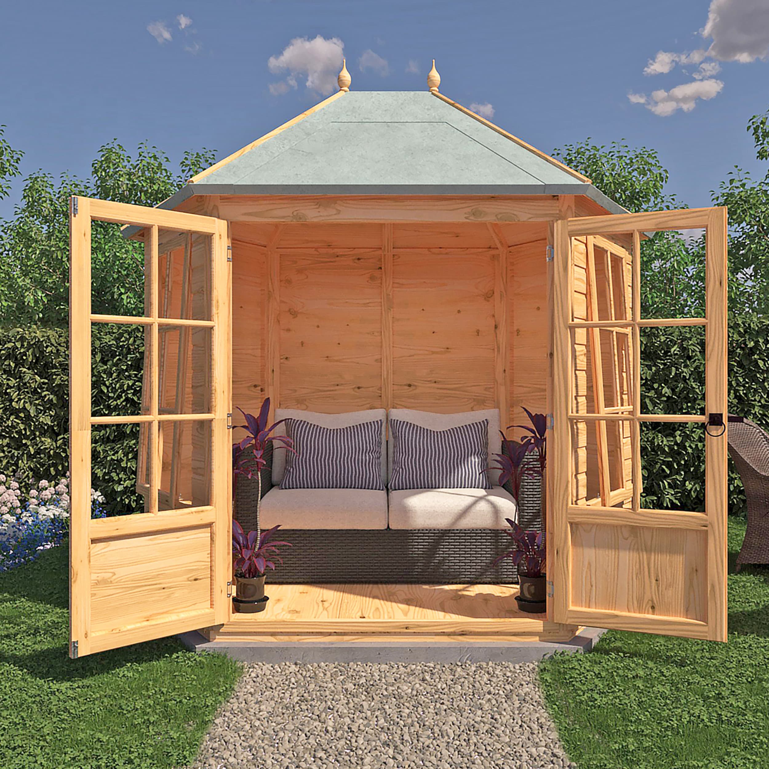 Windermere Hexagonal 8x6 Wooden Garden Summerhouse