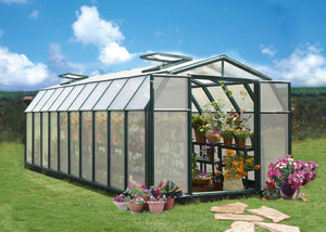 Rion Hobby Gardener Resin Frame 8ft x 20ft Polycarbonate Greenhouse