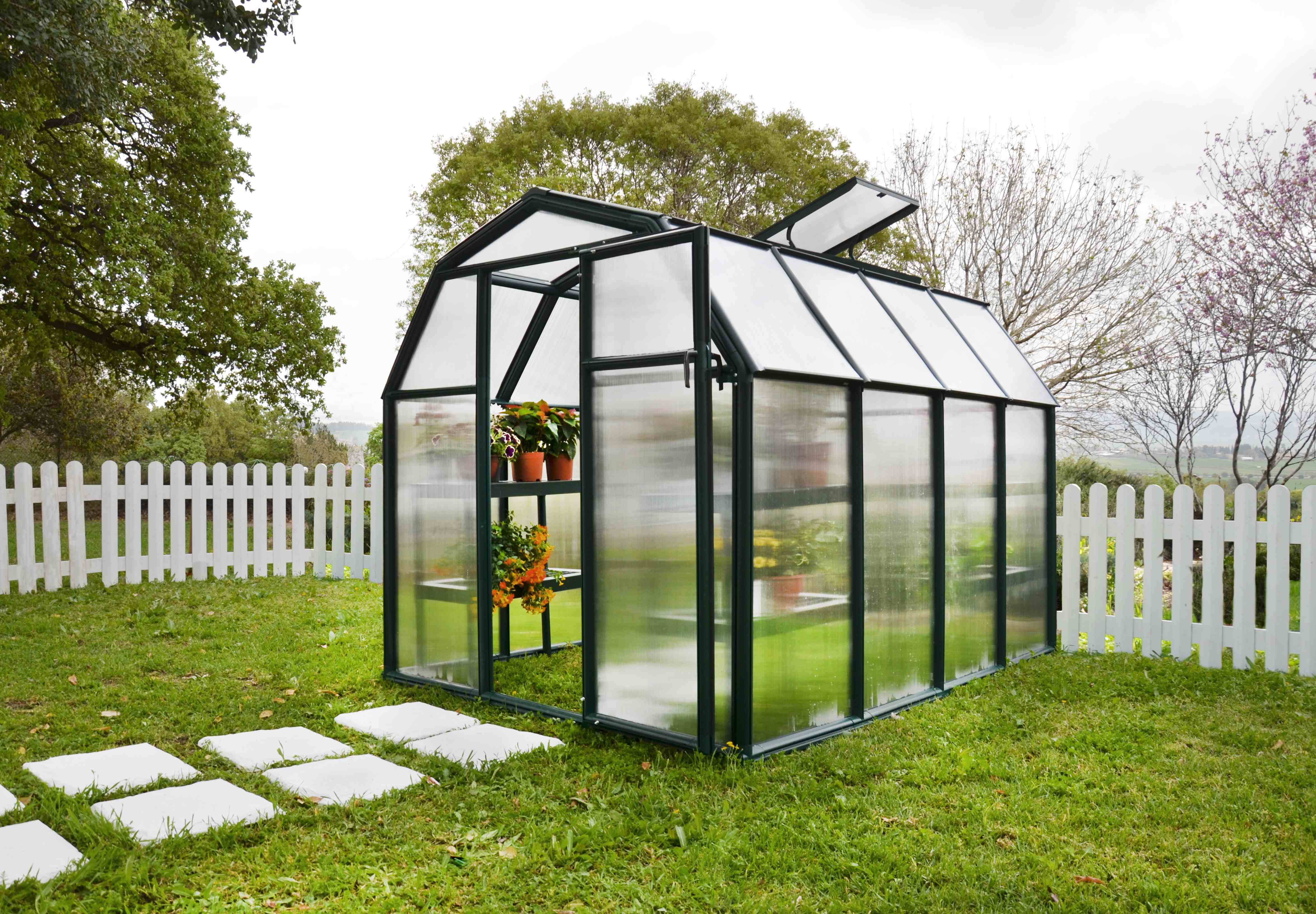 Rion EcoGrow Resin Frame 6ft x 8ft Polycarbonate Greenhouse 