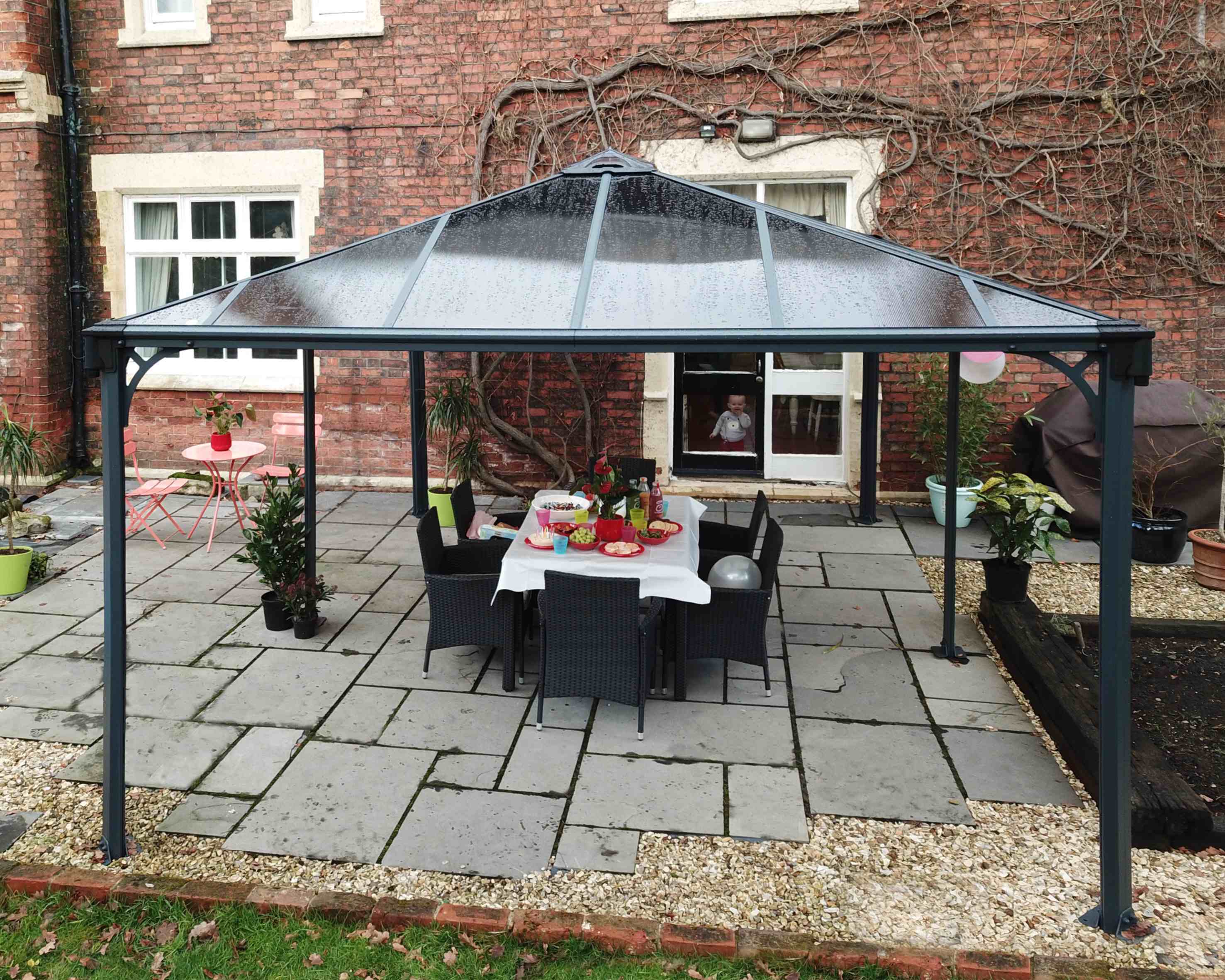 Martinique 5000 Rectangular Aluminium Grey Gazebo & Pergola - Canopia by Palram