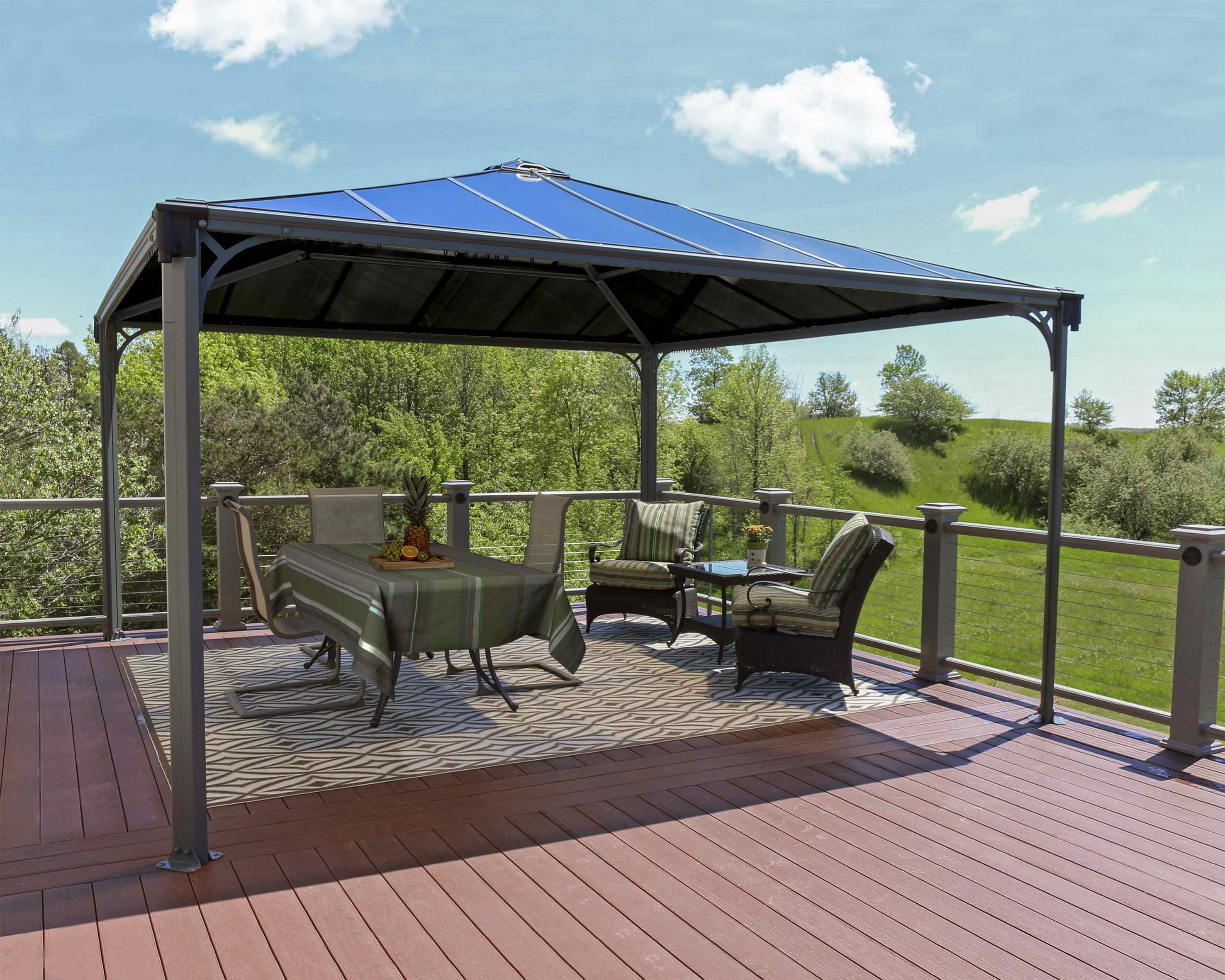 Palermo 4300 Aluminium Grey Gazebo & Pergola - Canopia by Palram