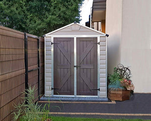 SkyLight Plastic 6x10 Dark Tan Apex Garden Shed - Canopia by Palram