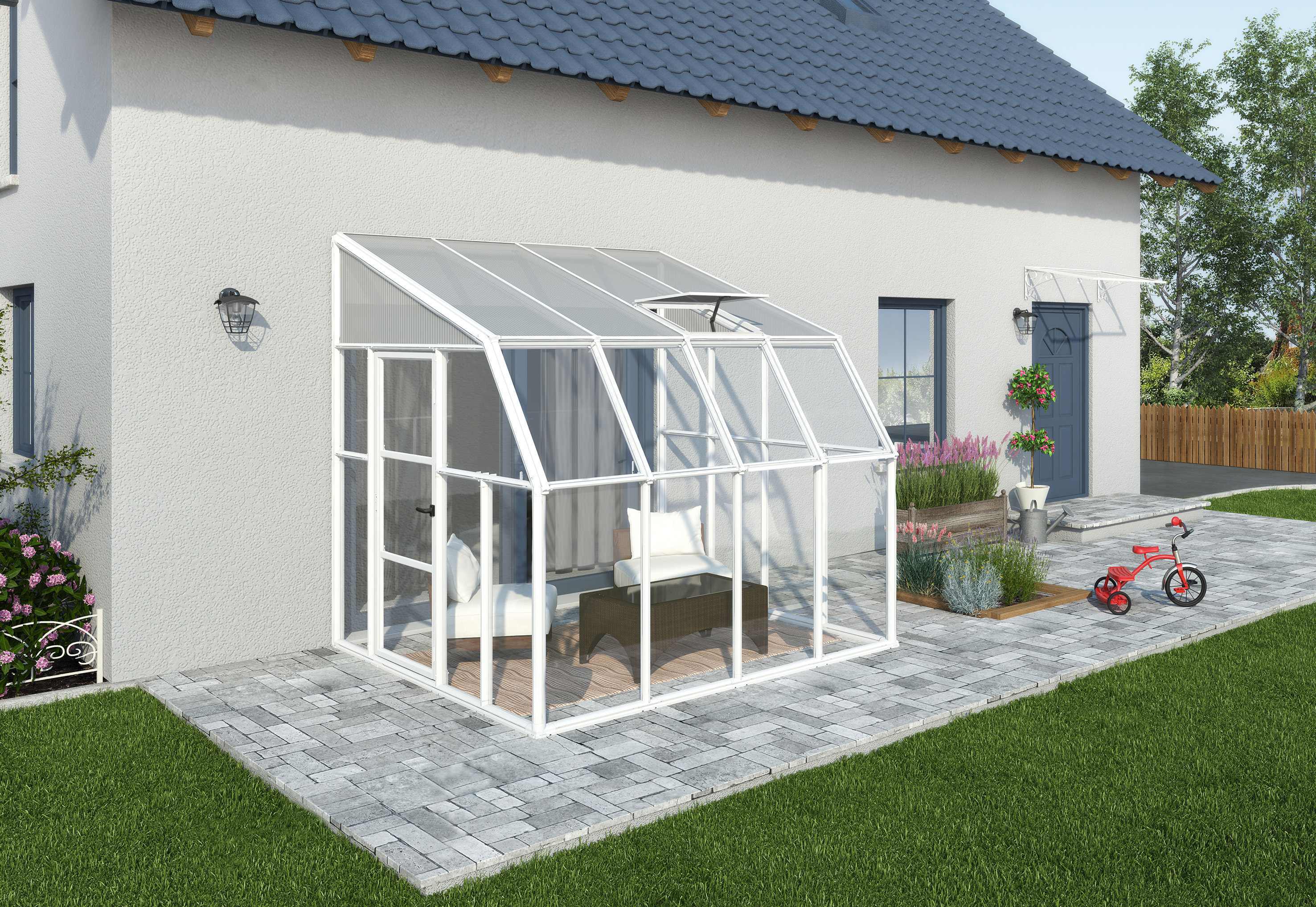 Rion 8ft x 8ft Sun Room & Patio Cover in White - Canopia by Palram