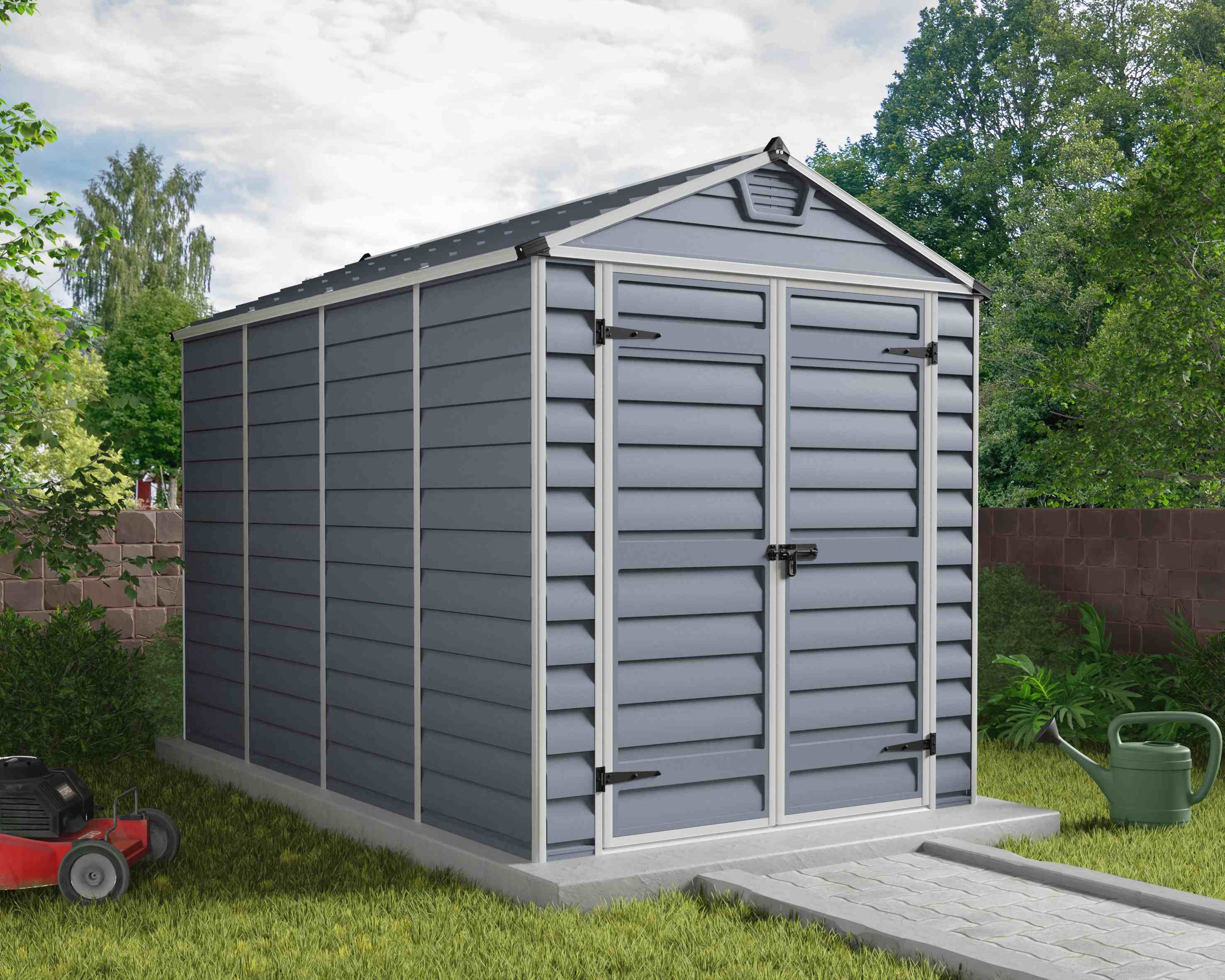 SkyLight Plastic 6x10 Dark Grey Apex Garden Shed - Canopia by Palram