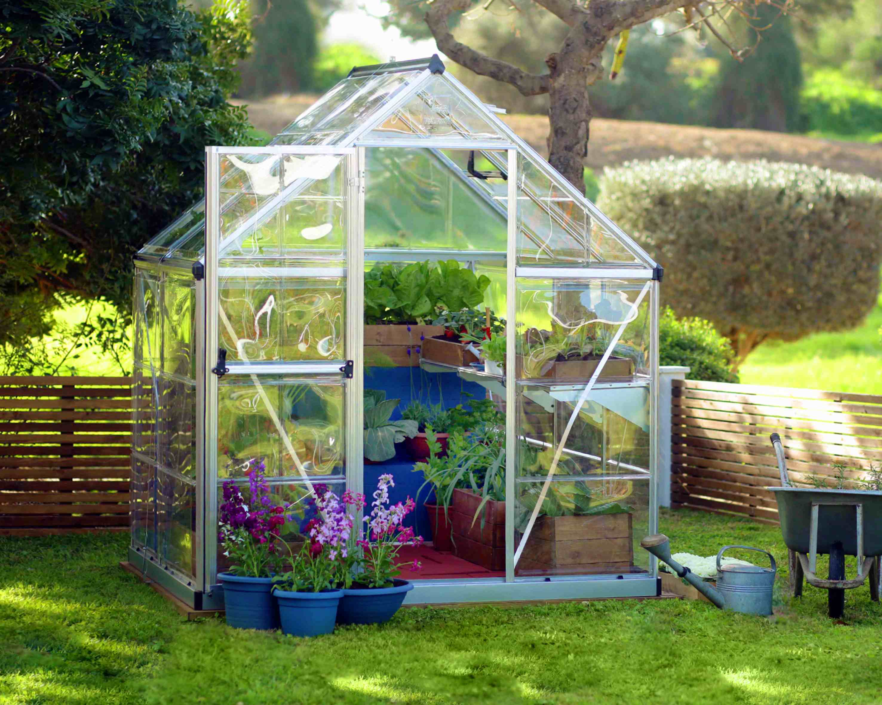 Harmony Aluminium Frame 6ft x 4ft Silver Polycarbonate Greenhouse - Canopia by Palram