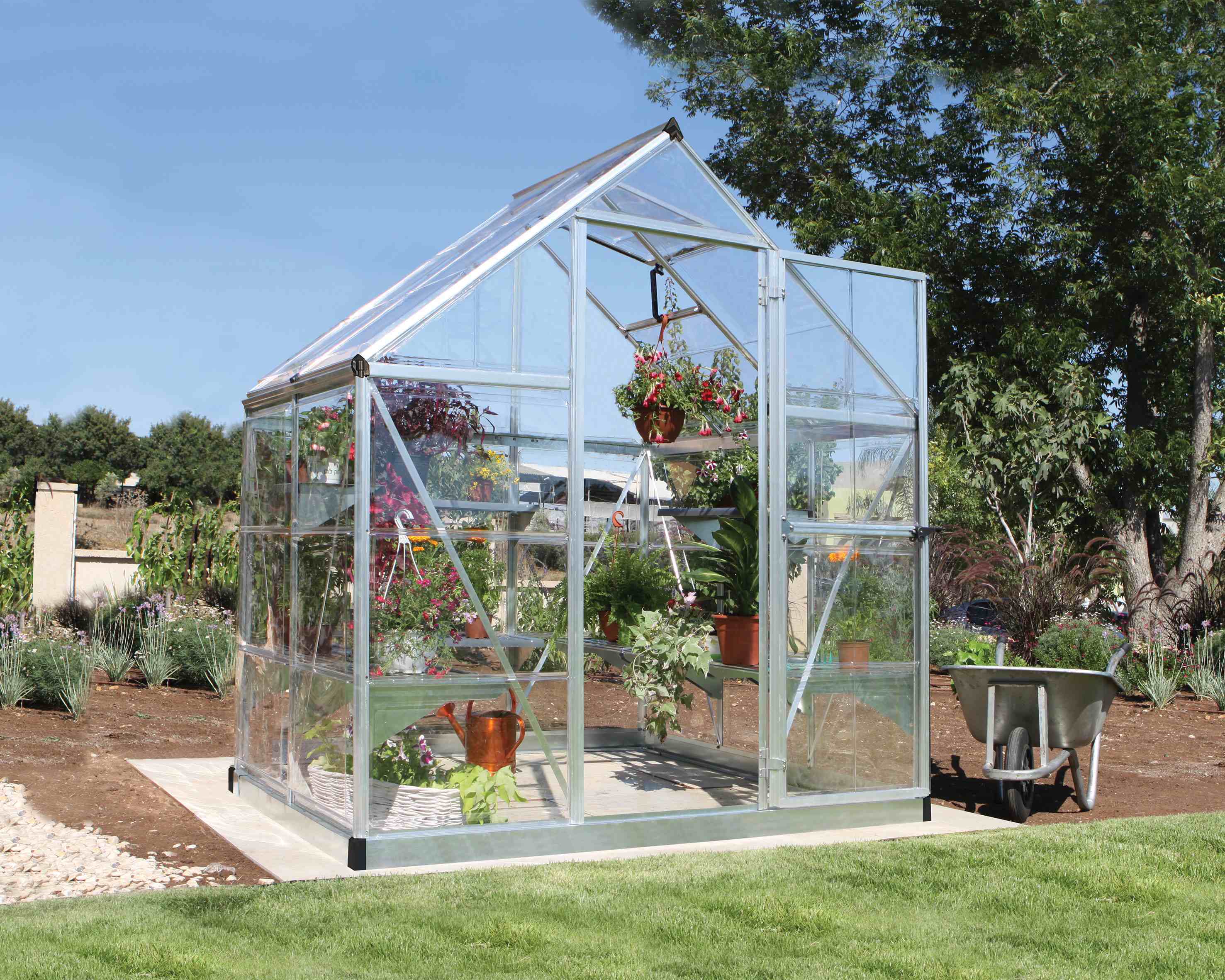 Harmony Aluminium Frame 6ft x 4ft Silver Polycarbonate Greenhouse - Canopia by Palram