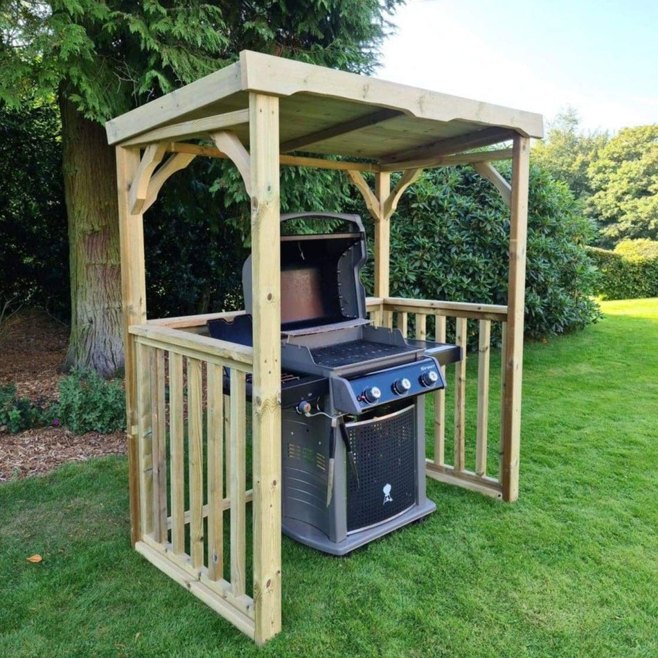 Emily Chunky Wooden BBQ Hut & Garden Pergola - Churnet Valley