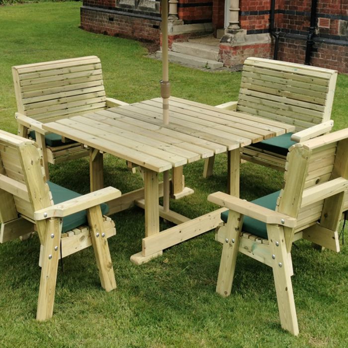 Churnet Valley Ergo 8 Seater Square Table and Chair Set