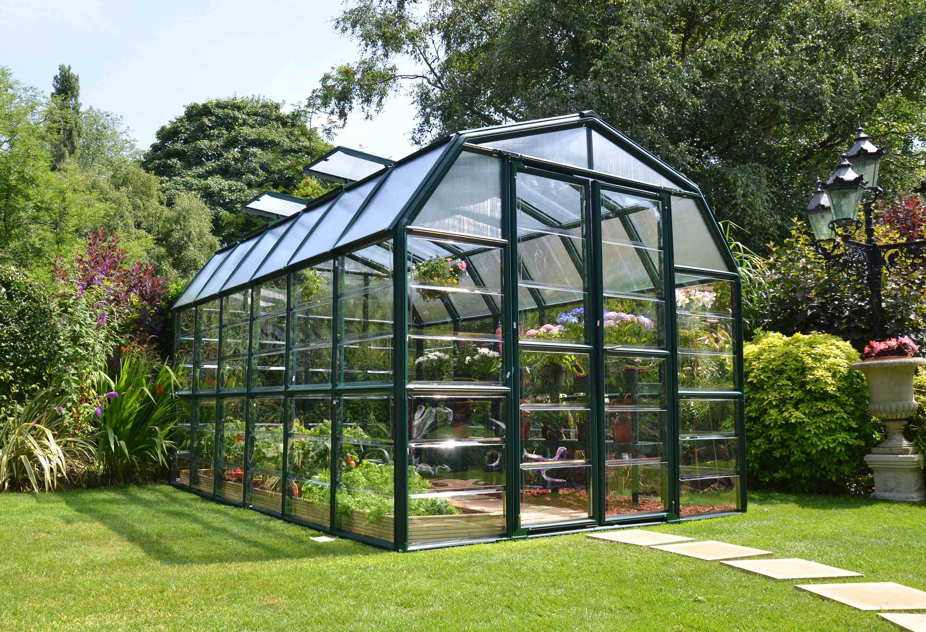 Grand Gardener Resin Frame 8ft x 12ft Polycarbonate Greenhouse - Canopia by Palram