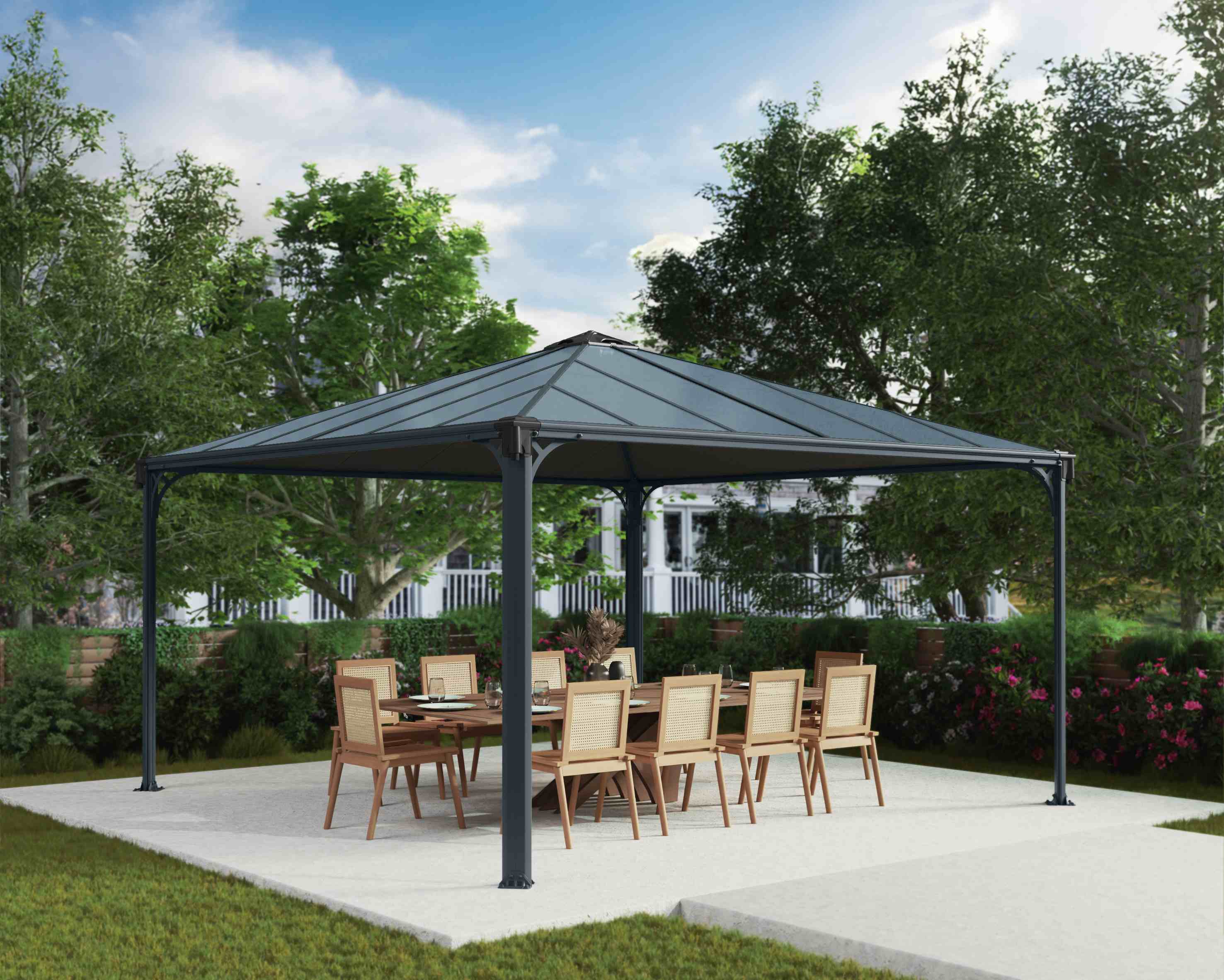 Palermo 4300 Aluminium Grey Gazebo & Pergola - Canopia by Palram