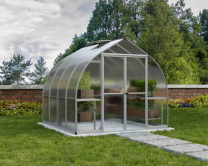 Bella Aluminium Frame 8ft x 8ft Polycarbonate Greenhouse in Silver - Canopia by Palram