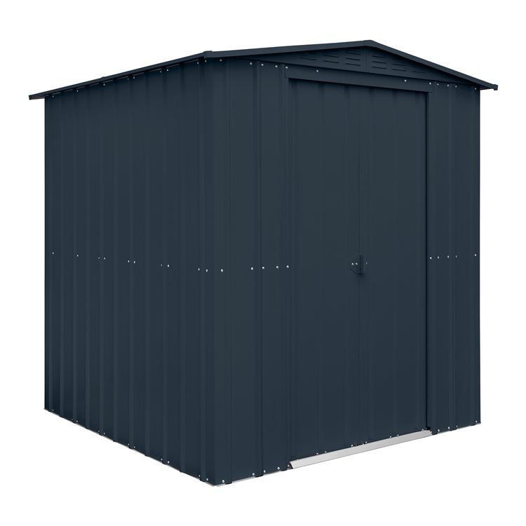 Globel 6x6ft Apex Metal Garden Shed - Grey