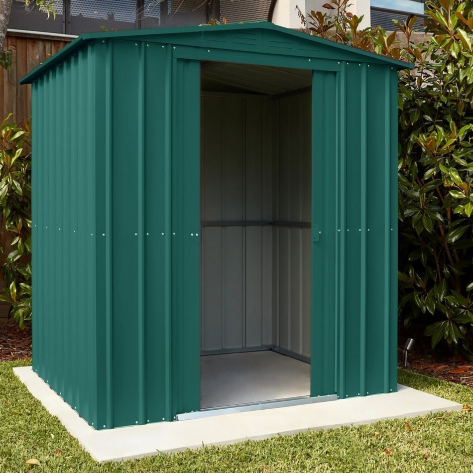 Globel 6x5ft Apex Small Metal Garden Shed - Green
