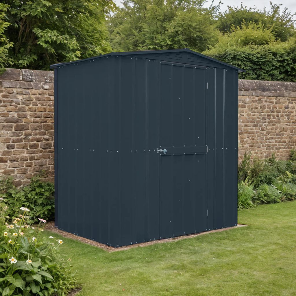 Globel 6x4ft Apex Hinged Single Door Metal Shed