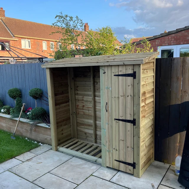 Heavy Duty Wooden 6ft x 6ft Log Store With Tool Shed - Churnet Valley
