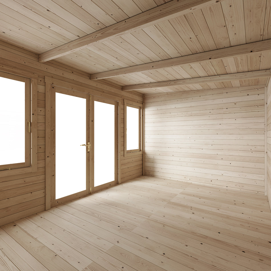 Store More Ashley Pent Log Cabin Garden Room - Pressure Treated - 4.0m x 3.0m